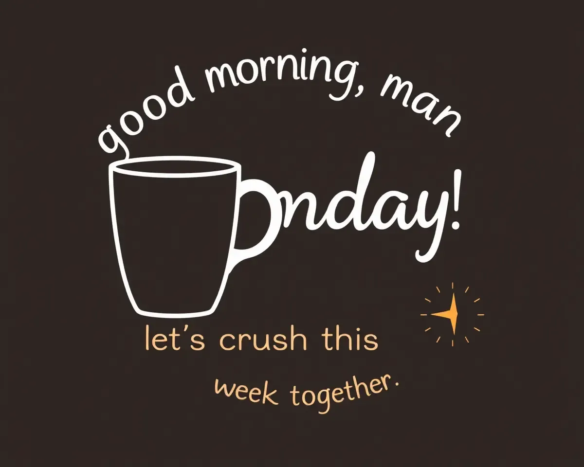 Simple Coffee Cup with Monday Motivation Quote