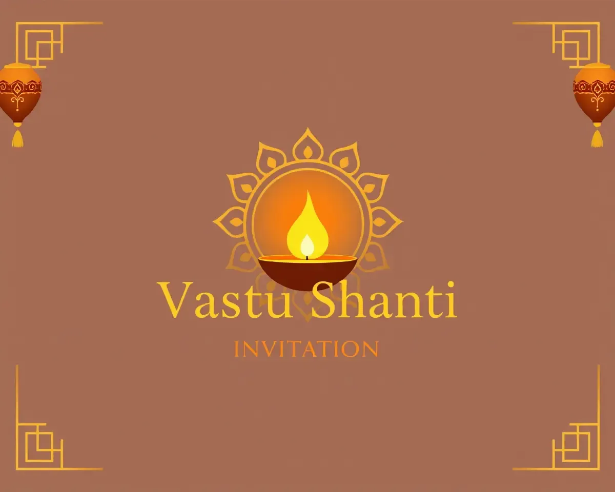 Simple Design for Vastu Shanti Invitation Card