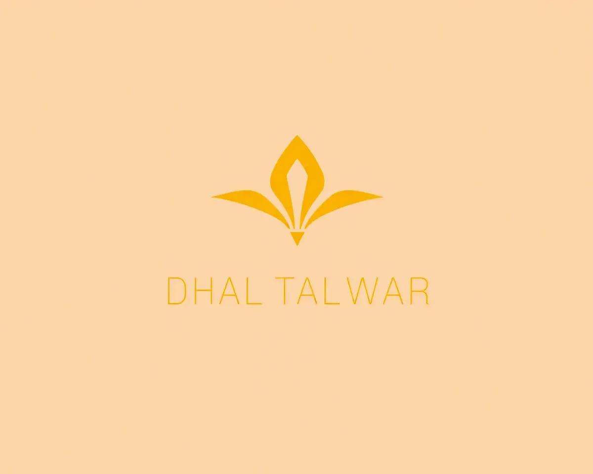 Simple Dhal Talwar Logo with One-Color Design and Modern Look