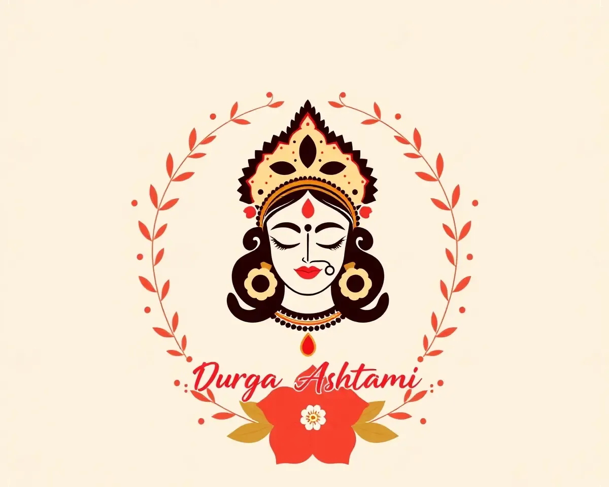 Simple Durga Greetings Design for Social Media