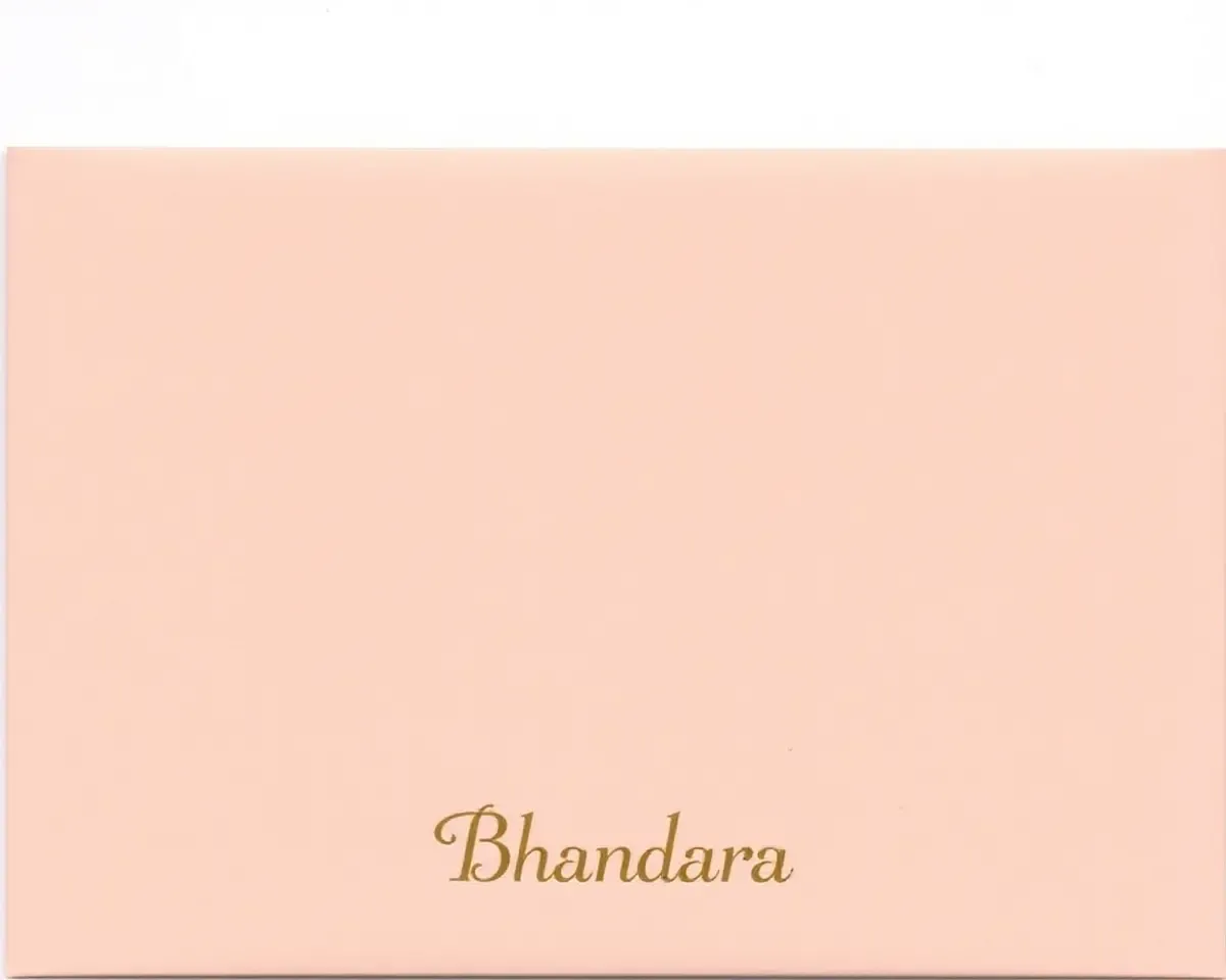 Simple Elegant Design on Minimalist Bhandara Invitation Card.