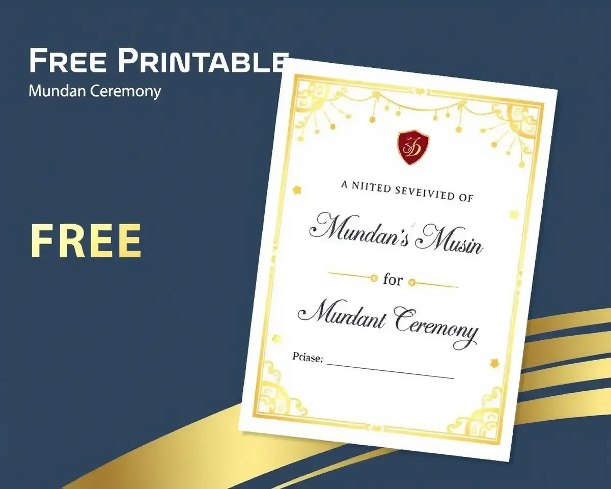 Simple Elegant Gold Accents Mundan Ceremony Invitation Card