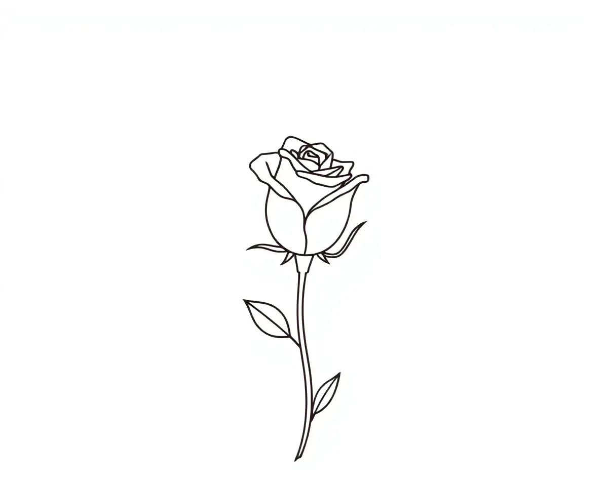 Simple Elegant Rose with Clean Lines