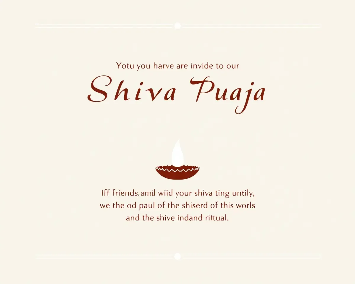 Simple Elegant Shiva Lingam Invitation Card for Peaceful Ritual