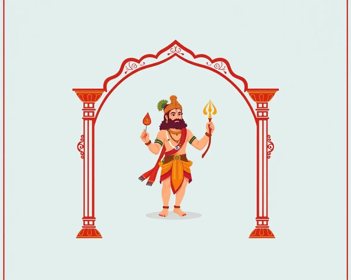 Simple Elegant Sunderkand Invitation Card with Lord Hanuman