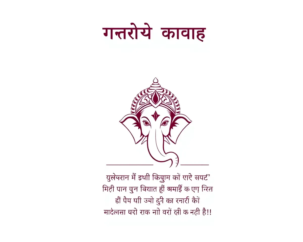 Simple Ganpati Invitation Card in Marathi Minimalist Design