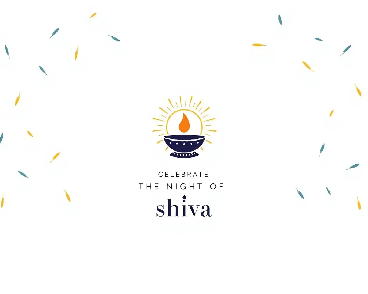 Simple Mahashivratri Invitation with Stylized Shiva Linga