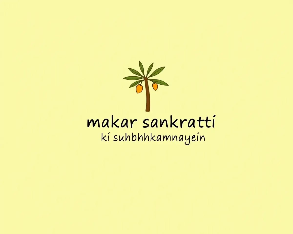 Simple Mango Tree Illustration with Hindi Text