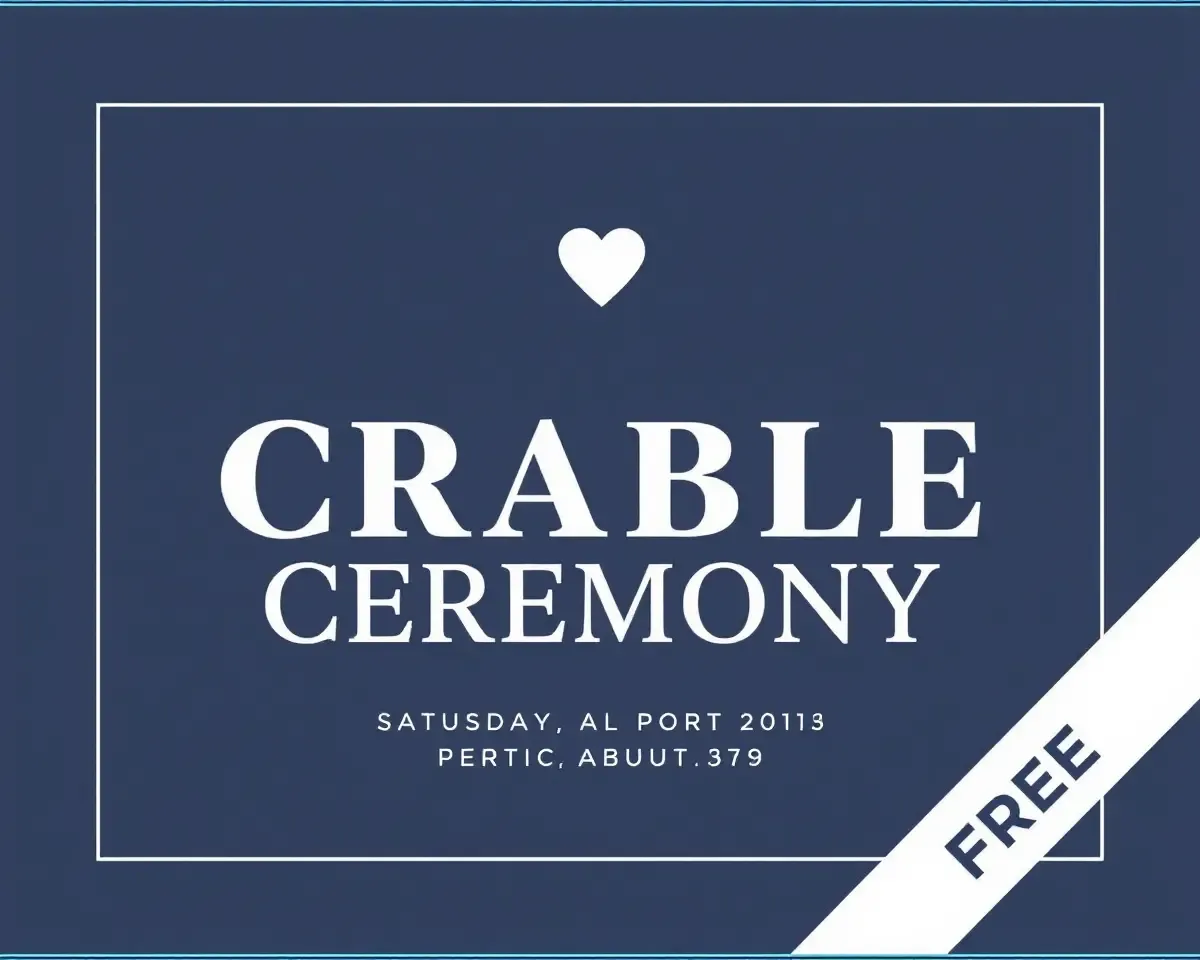 Simple Minimalist Cradle Ceremony Invitation Card Template for Free