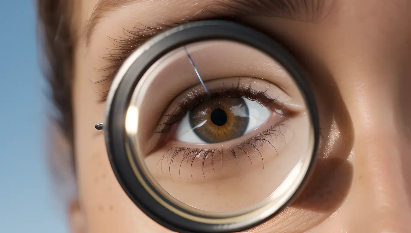 Single Freckle on Skin with Magnifying Glass