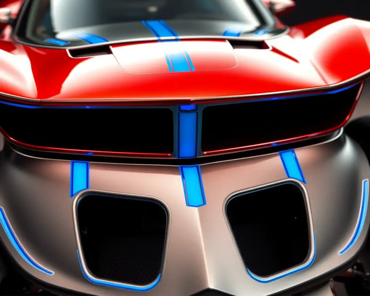 Sleek Monster Car with Glowing Blue Stripes