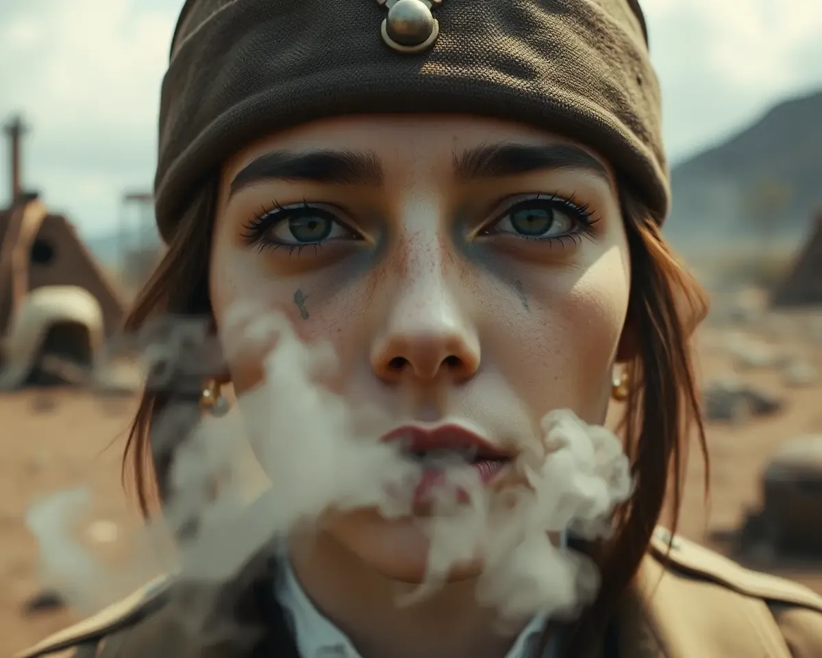 Smoky Face Gazing into Desolate Wasteland