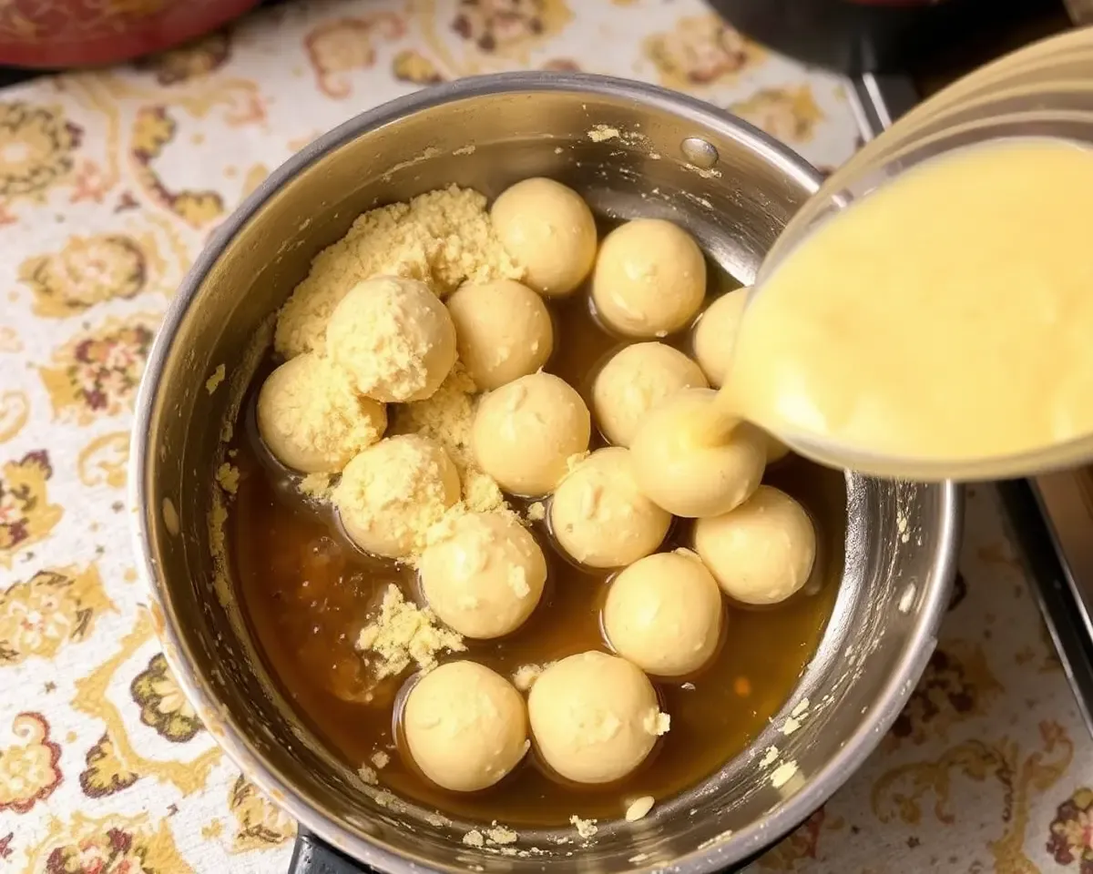Soan Papdi Preparation in Traditional Indian Kitchen.