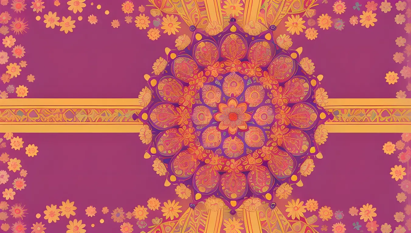 Soft Pastel Colors Tessellated Mandala with Central Flower Pattern