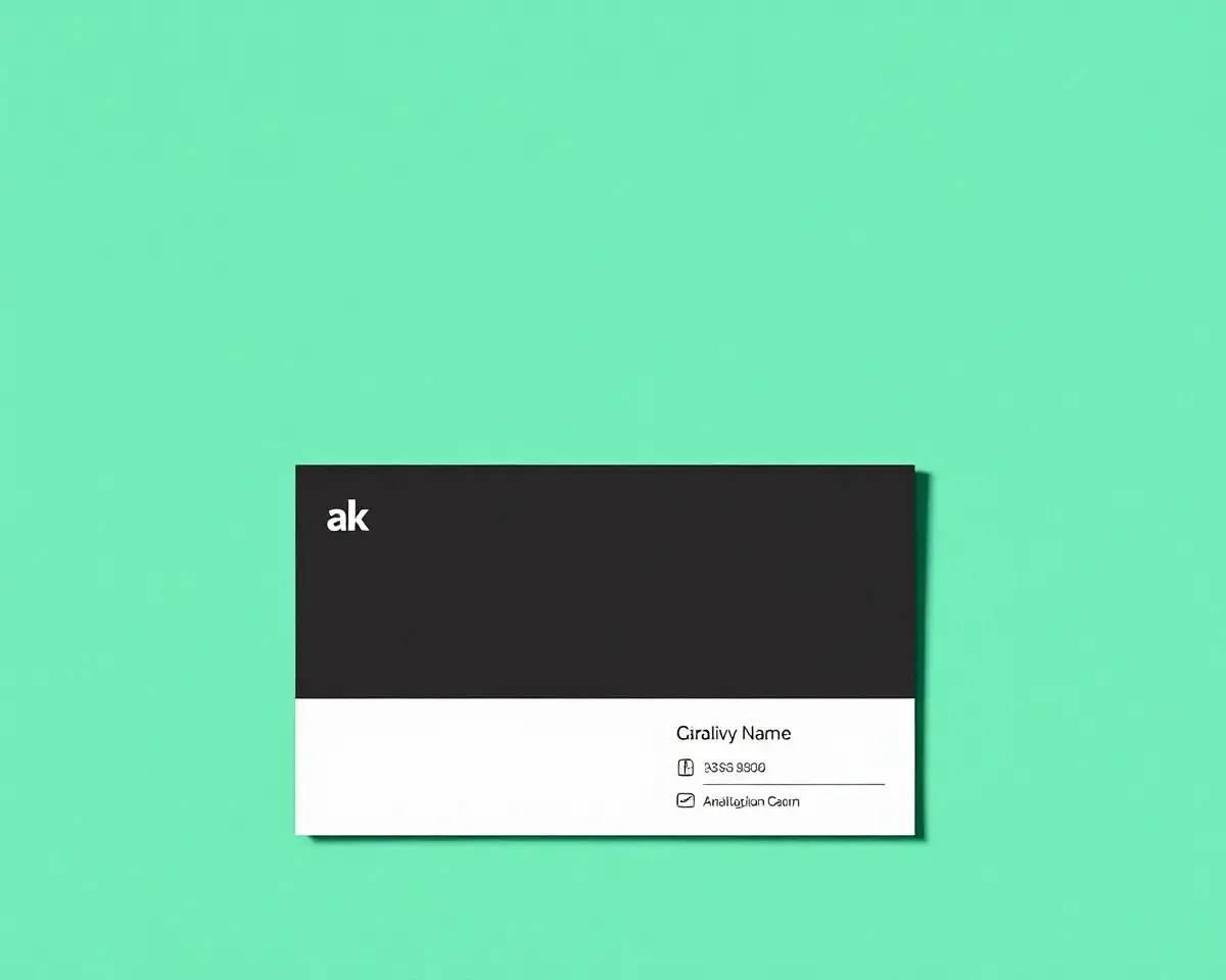 Sophisticated Creative Agency Business Card in Clean AK Font Style