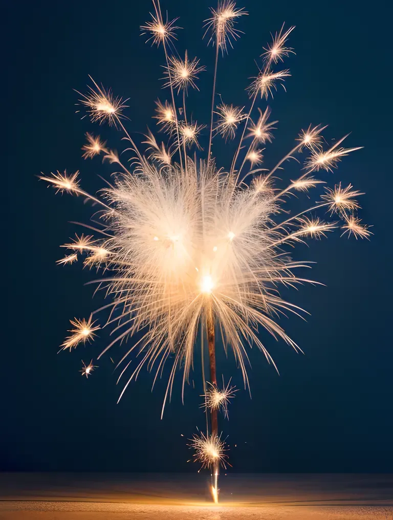 Sparkler Wallpaper with Dark Blue Background and Silver Sparklers