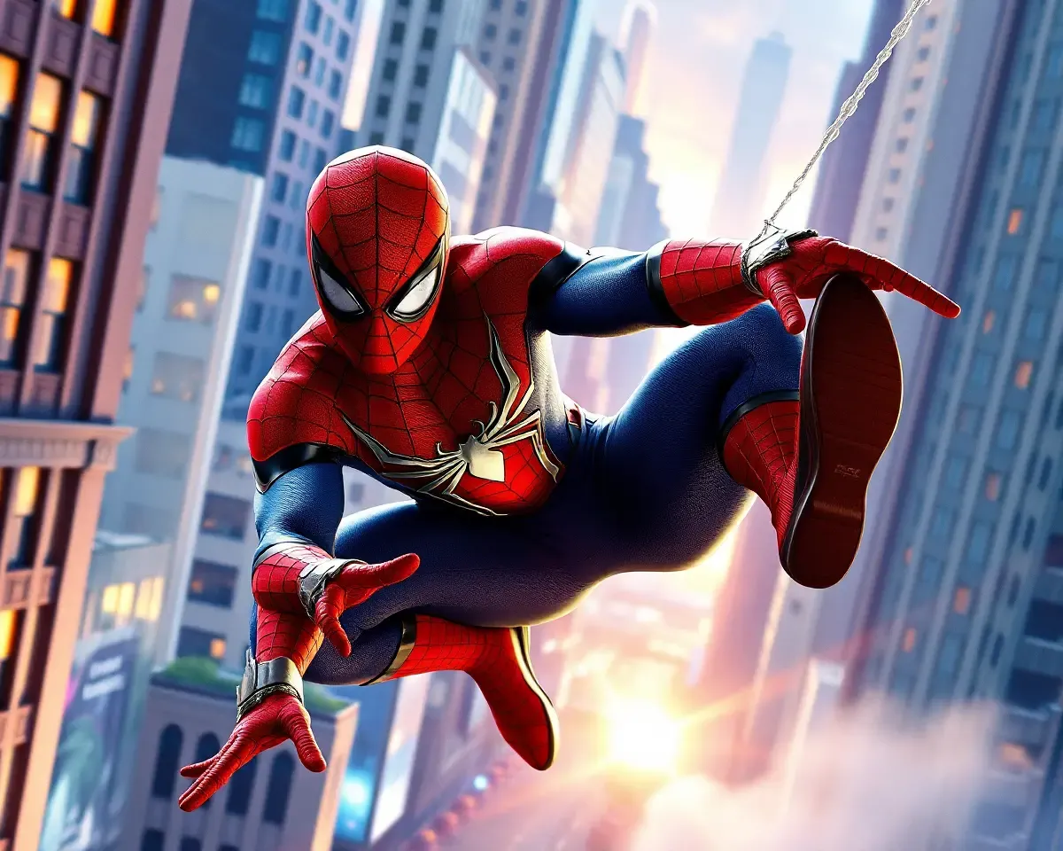 Spider-Man City Swing 4K Amoled Wallpaper
