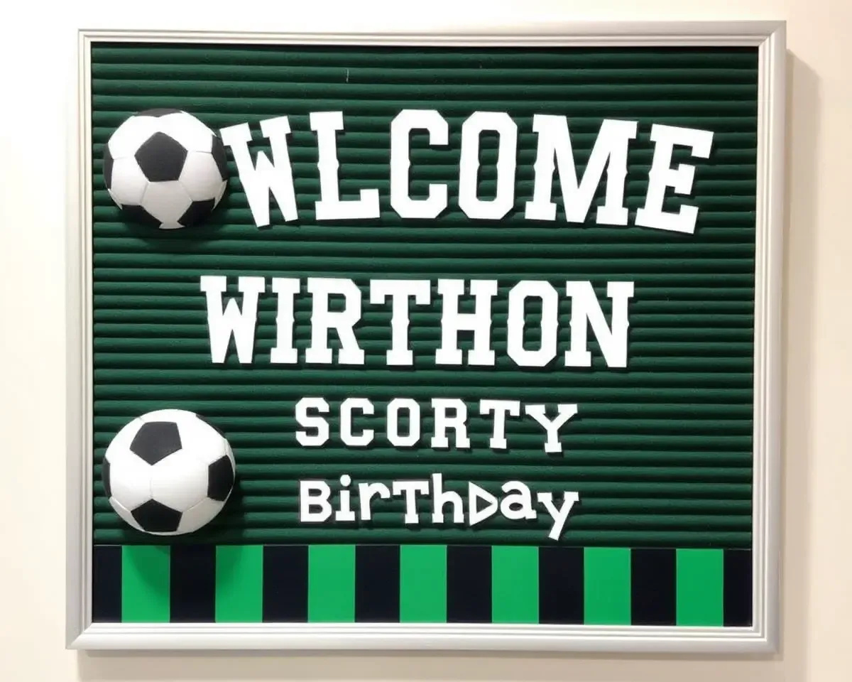 Sports-Themed Welcome Board for 12-Year-Old's Birthday Party