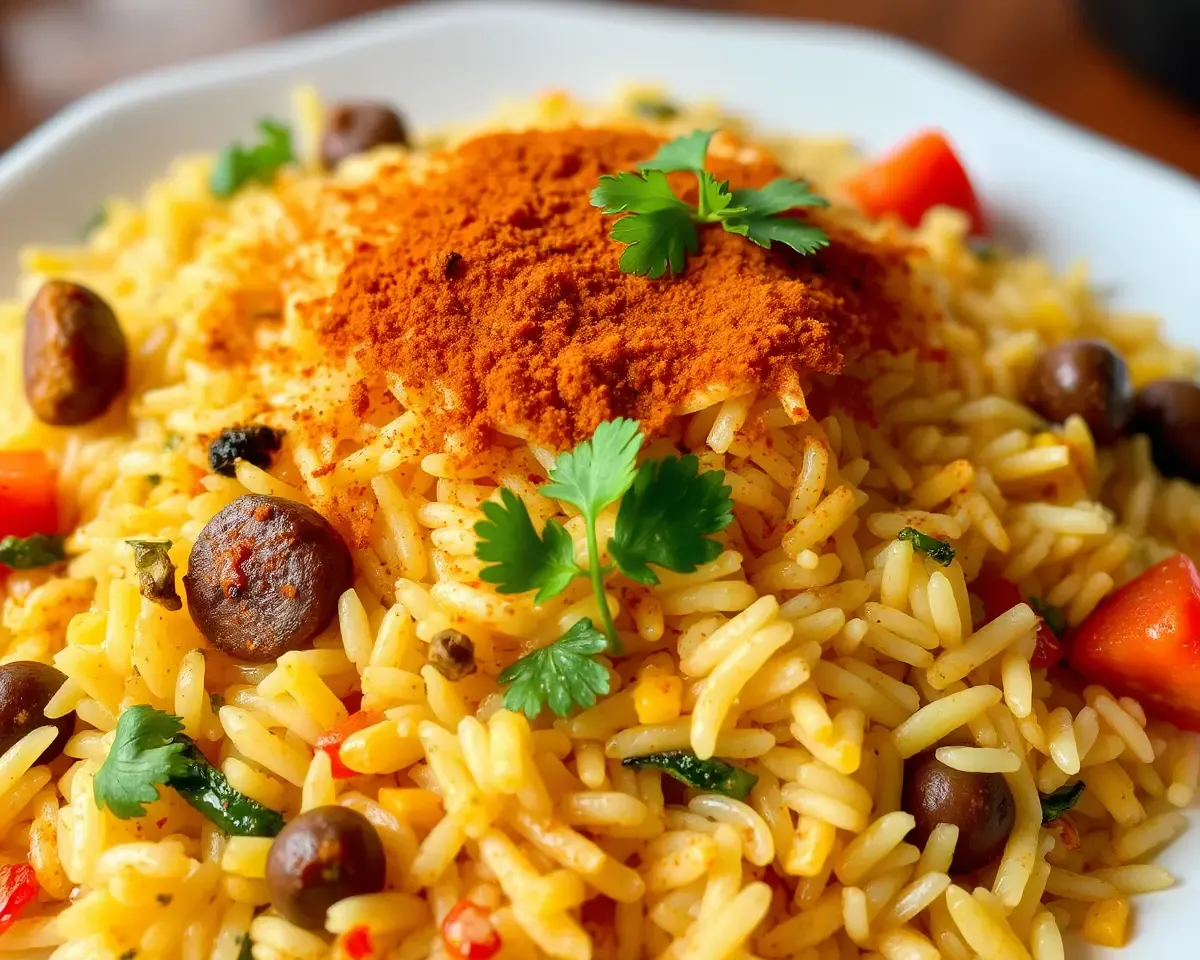 Steaming Hot Vegetable Biryani with Masala Powder