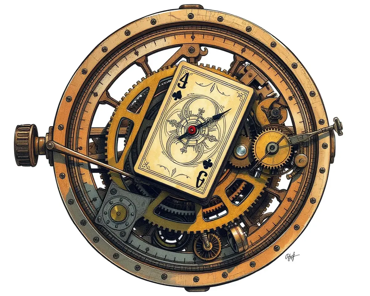 Steampunk Daston Card in Clockwork Device