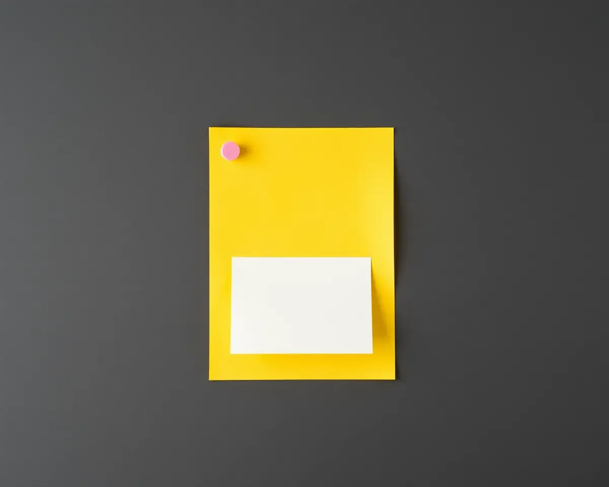 Sticky Note on Yellow A4 Size Paper