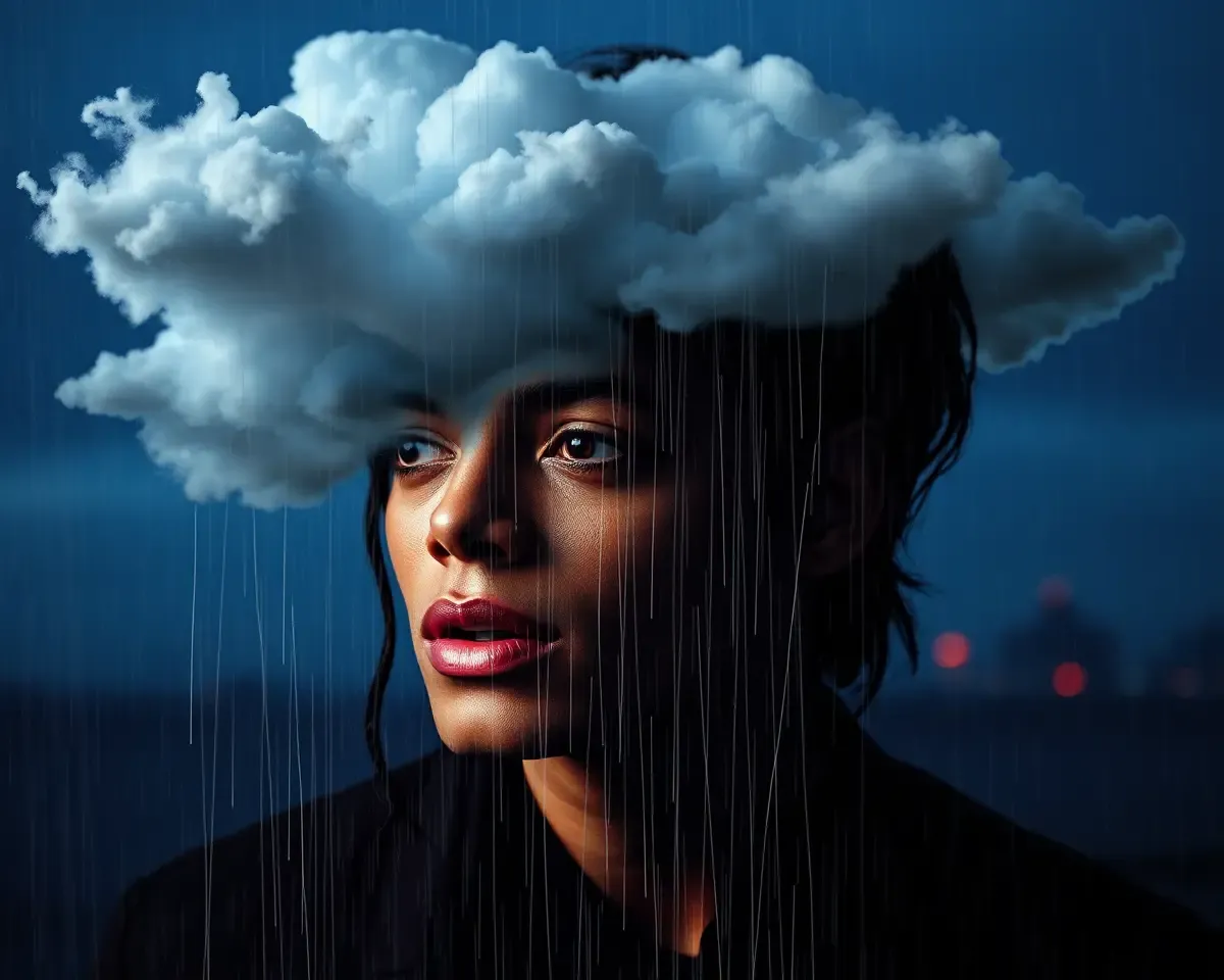 Stormy Weather Pattern with Jackson's Face and Neon Hints