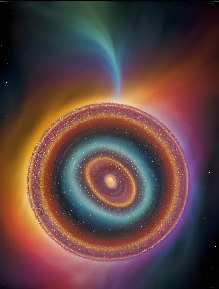 Stunning Brahman's Cosmic Form with Swirling Energies and Colors