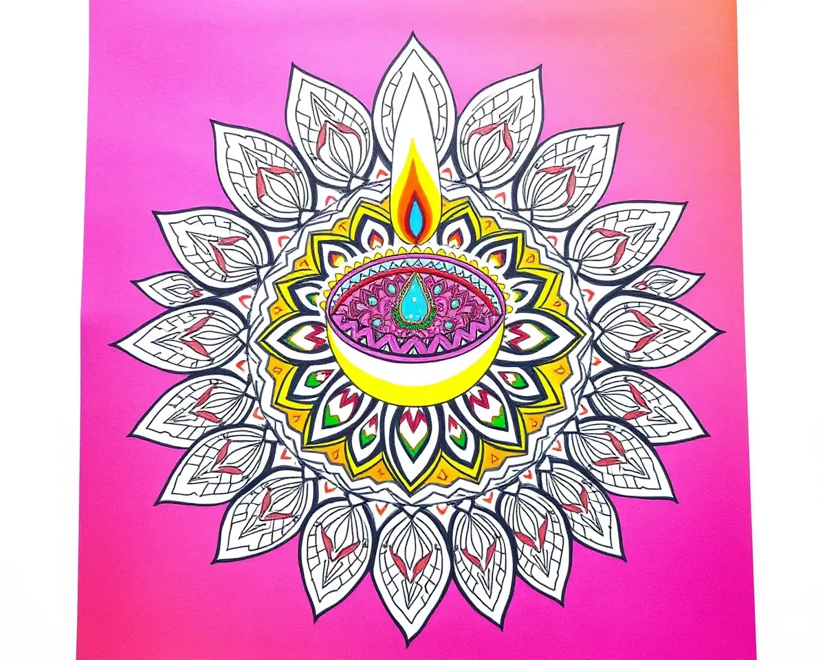 Stunning Diwali Design: Beautiful Rangoli Pattern and Colors