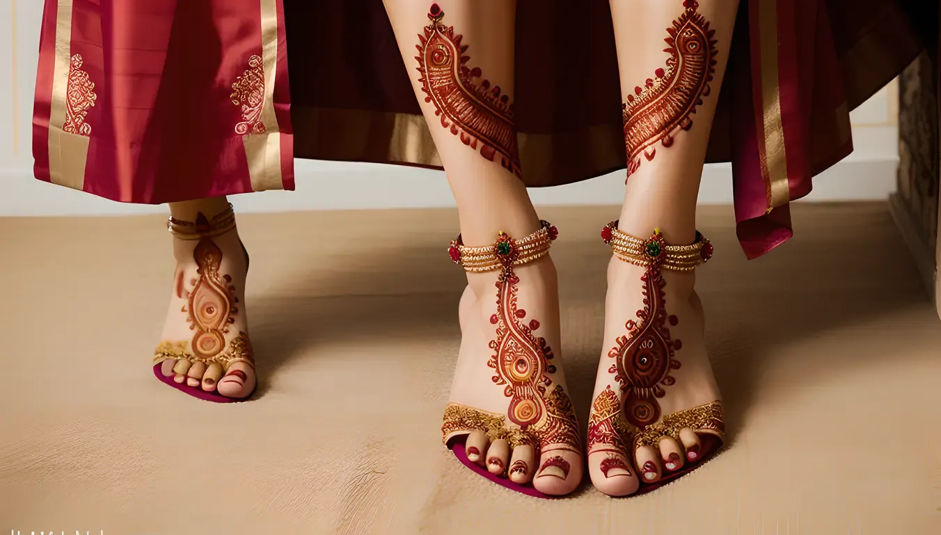 Stunning Indian Bhabhi in Red and Gold Lehenga for Wedding