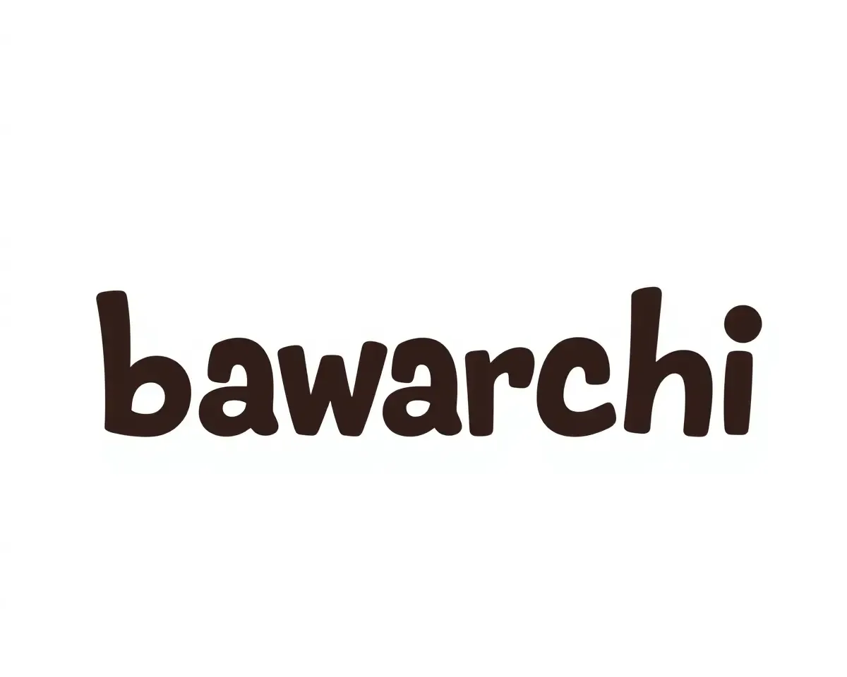 Stylized Bawarchi Logo with Mixed Case Letters PNG