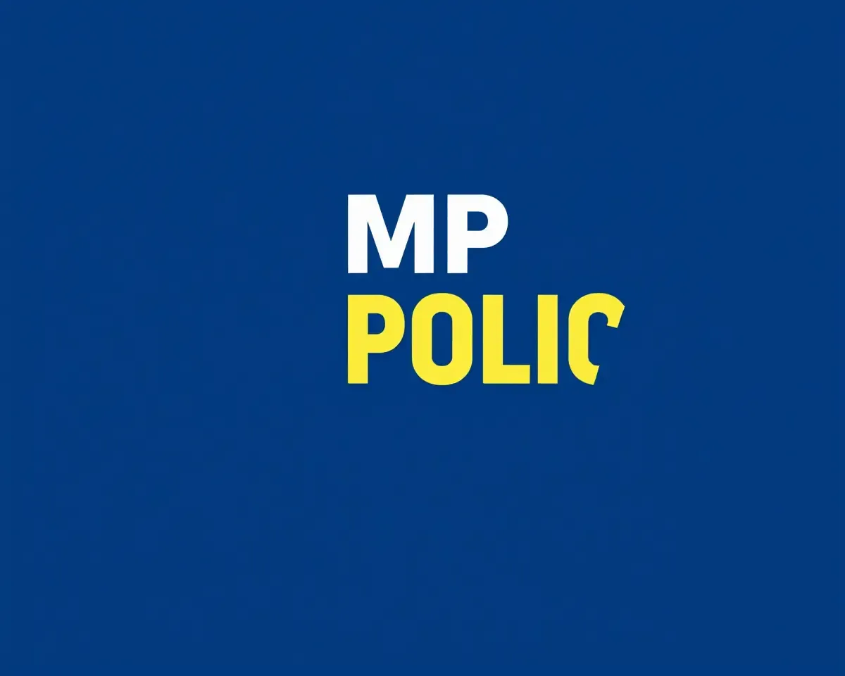 Stylized MP Police Logo with Gradient Effect