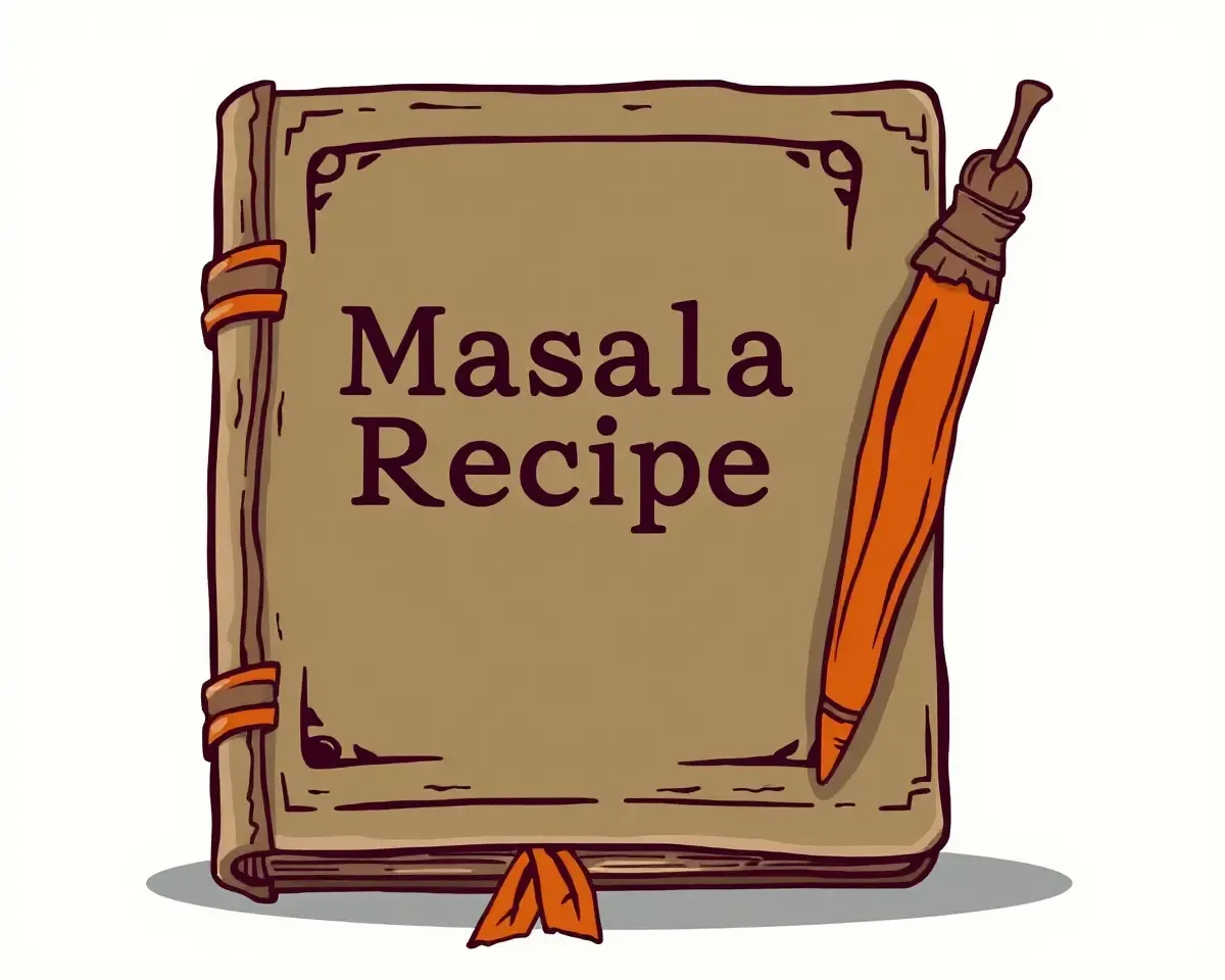 Stylized Masala Recipe Book with Worn Leather Cover