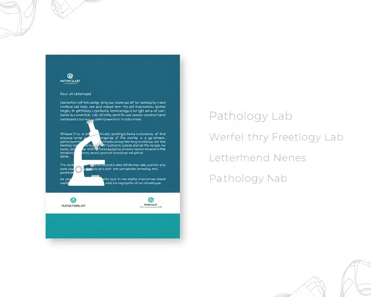Stylized Microscope Illustration on Modern Lab Letterhead