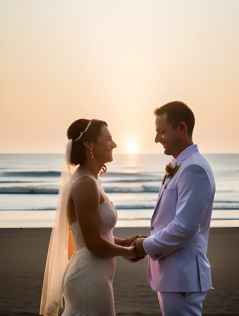 Sunrise Beach Vow Exchange Photo Editing Software