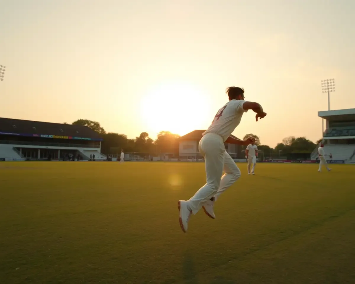 Sunset Glow on Jofra Archer's Bowling Run