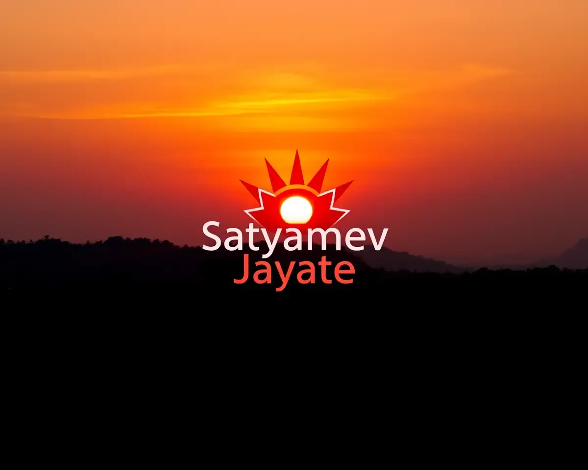 Sunset Scene with Satyamev Jayate Logo Superimposed