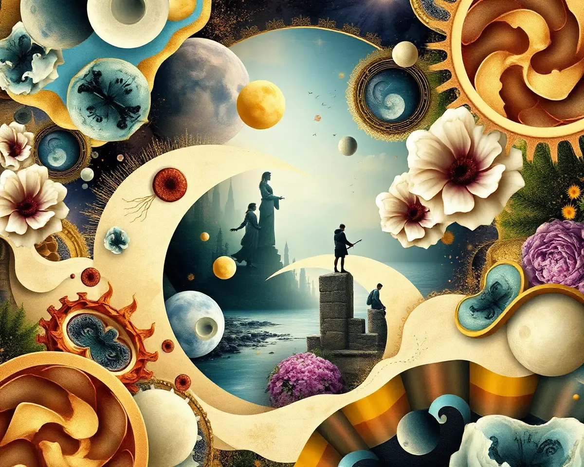 Surreal 12x18 Collage PSD with Abstract Shapes and Dreamlike Colors