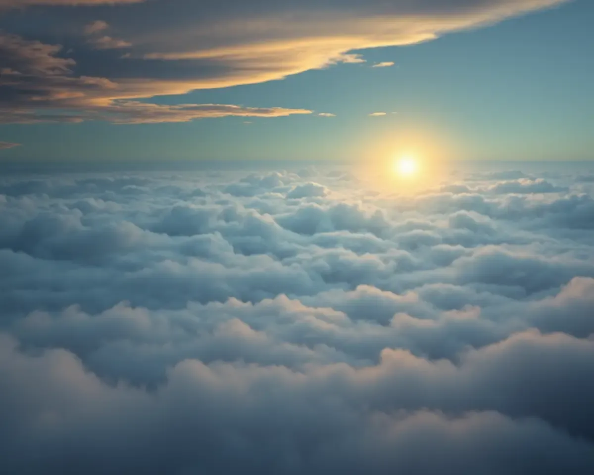 Surreal Landscape of Clouds and Mist with Kingdom of Heaven