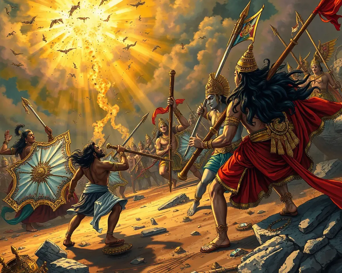 Suryadev Witness to Rama and Ravana's Epic Battle
