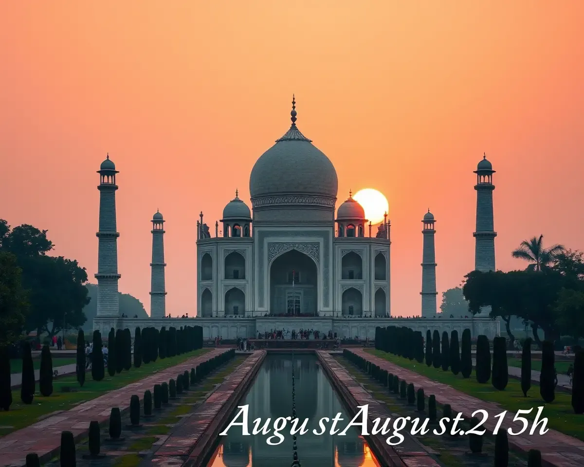 Taj Mahal Sunset on August 15th Freedom Day