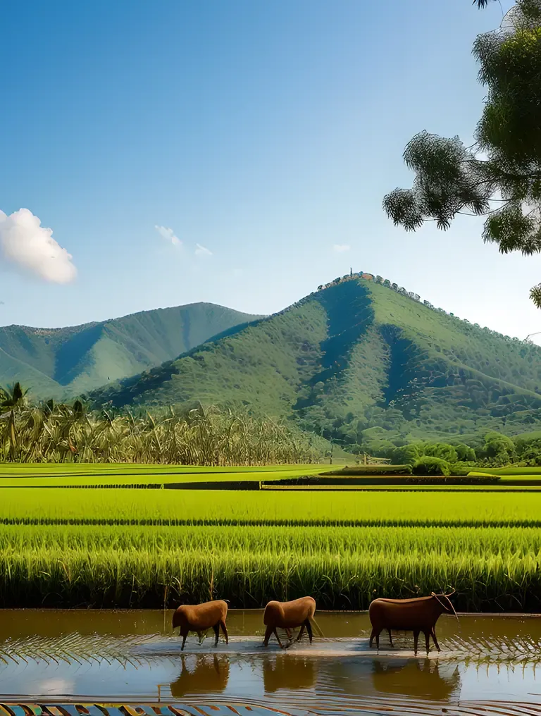 Tamil Village Scene Captures Rural Life and Nature