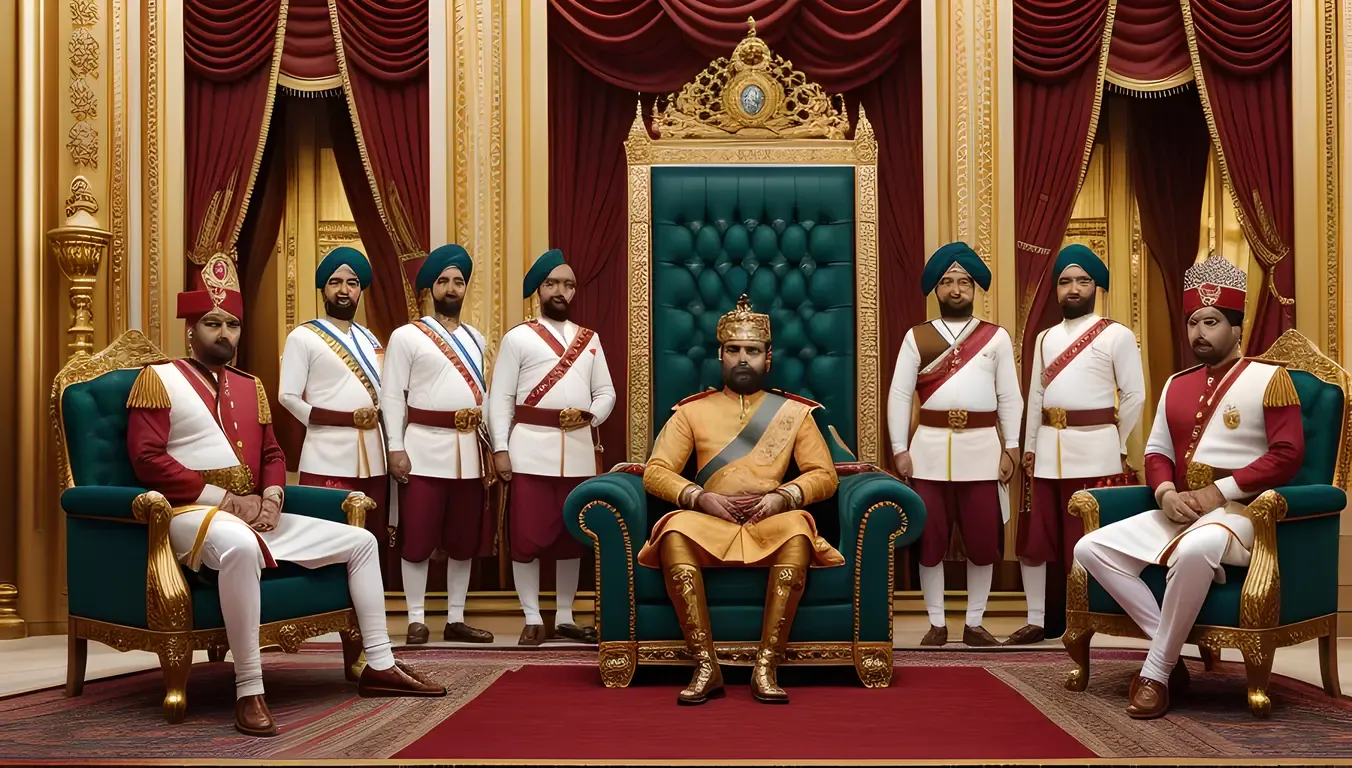 Tanaji Wallpaper: Majestic Portrait of Tanaji Malusare on Throne-like Chair