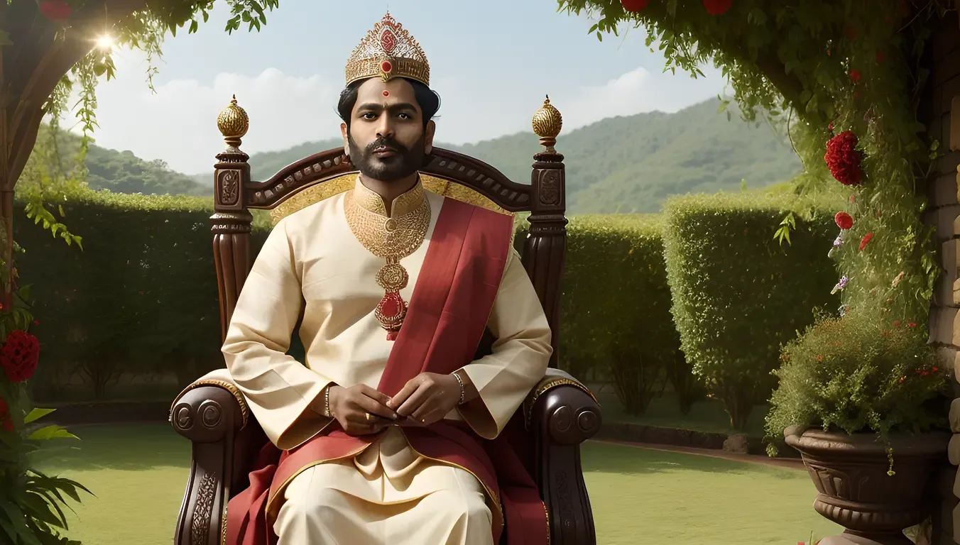 Tanaji Wallpaper: Regal Portrait of Tanaji Malusare with Crown and Scepter