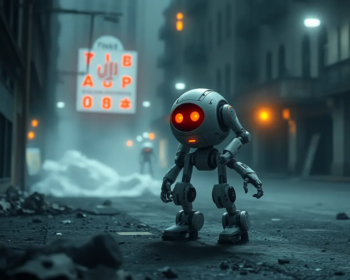 Tarazu Robot Illuminates Abandoned City Streets with Exploration Mode