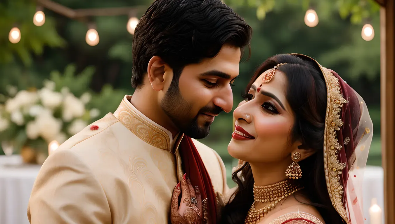 Tender Moment between Dulhan and Groom-to-Be.