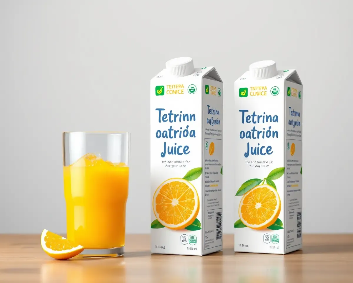 Tetra Pak Mockup: Realistic Orange Juice Packaging Design