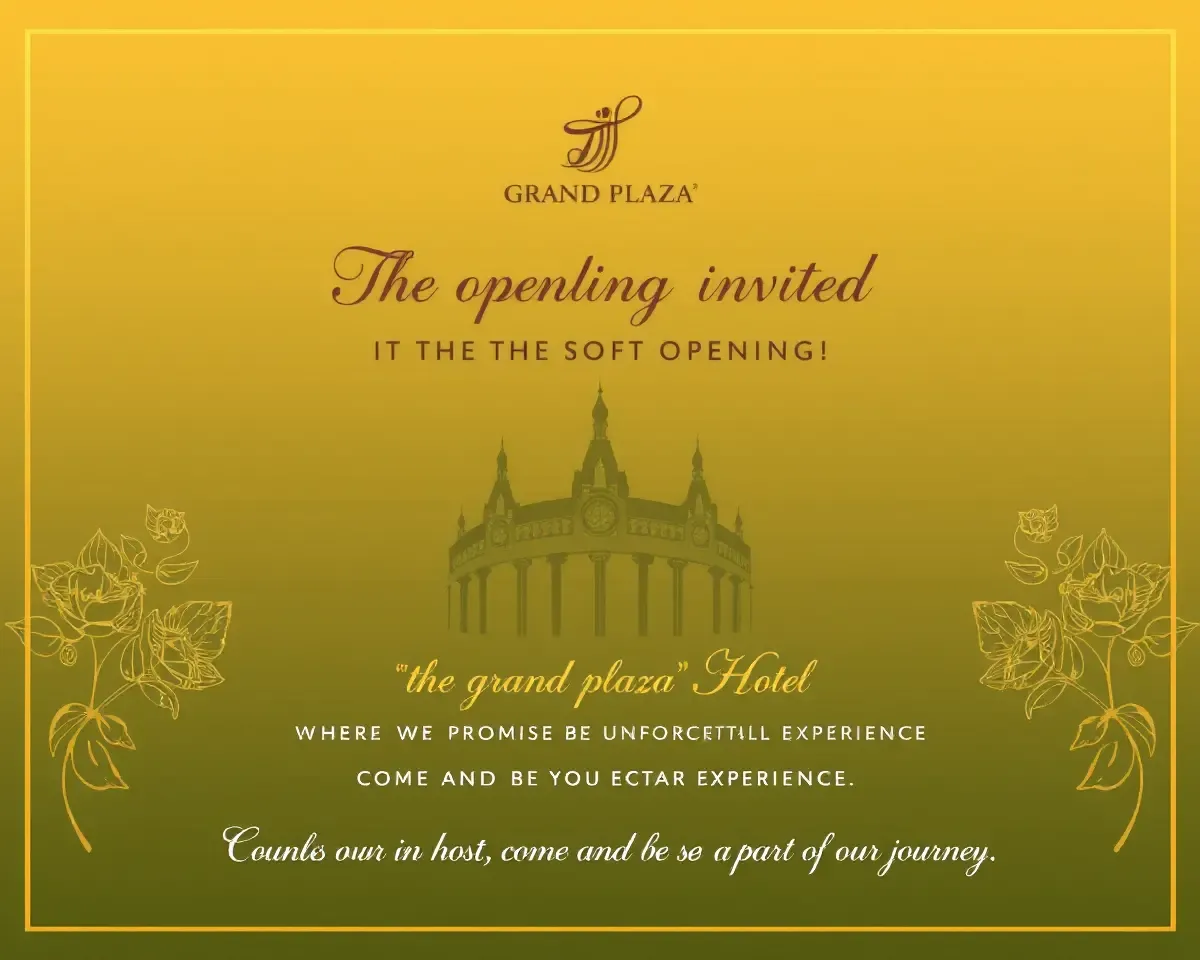 The Grand Plaza Hotel Soft Opening Invitation Card Marathi