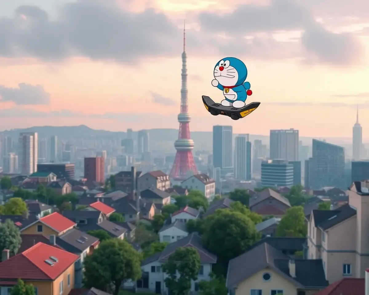 Tokyo Tower Backdrop for Nobita's Neighborhood