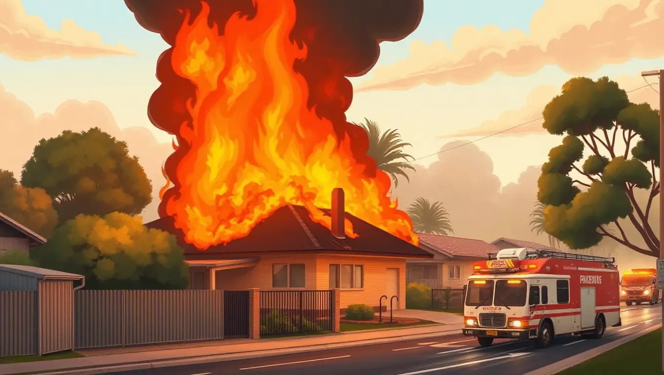 Toowoomba House Fire: Flames Engulf Home, Vehicles Rush to Scene