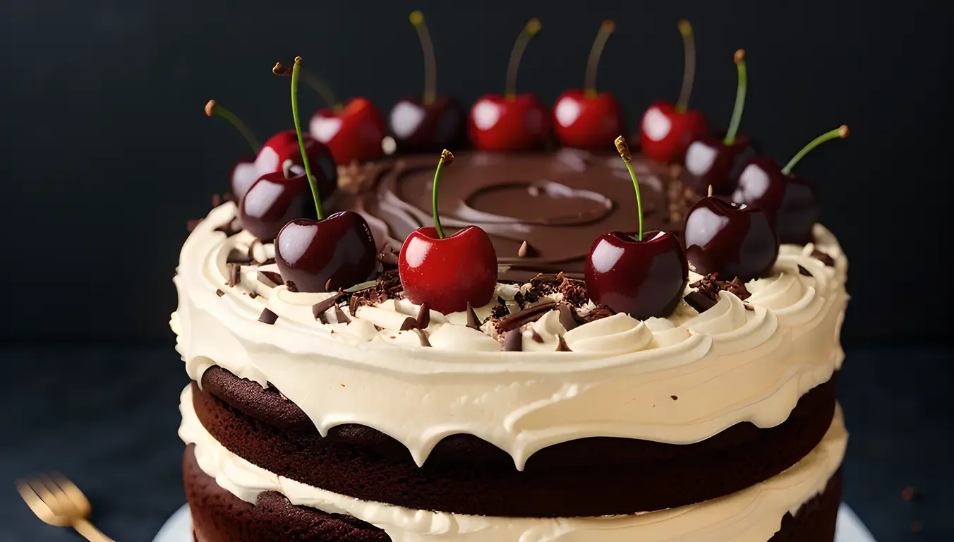Towering Black Forest Cake with Chocolate Ganache